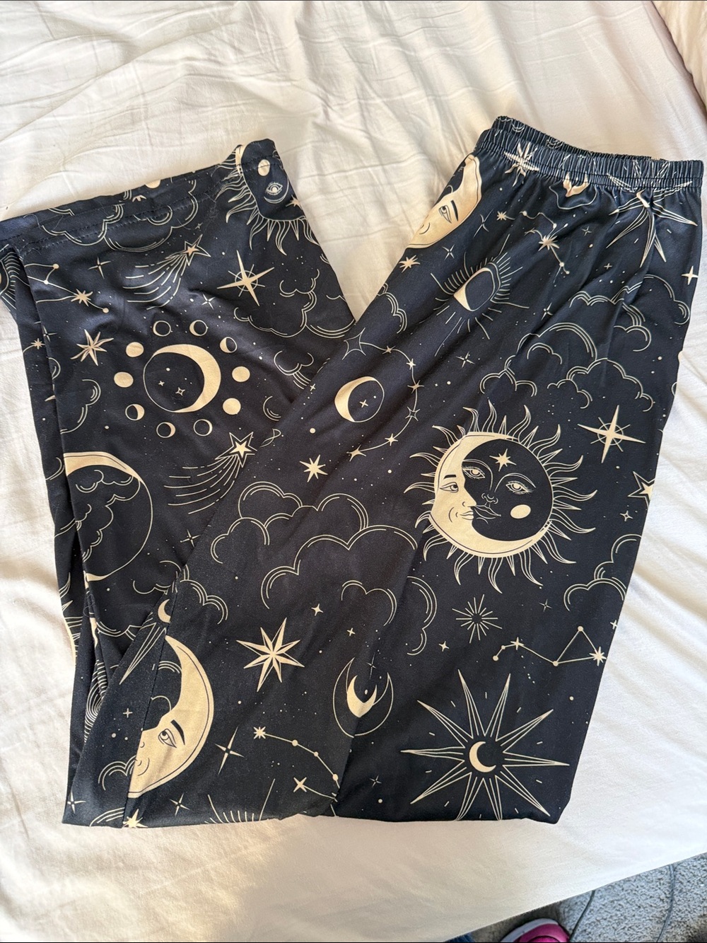 Kids Black & Cream Celestial Pajama Pants